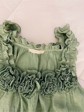 edge Sage Green Ruffle Camisole Top